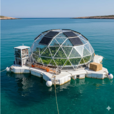 Prototipo Eden Blue — cúpula geodésica